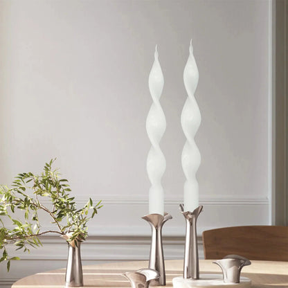 Ensemble de deux pièces en bougies coniques torsadées