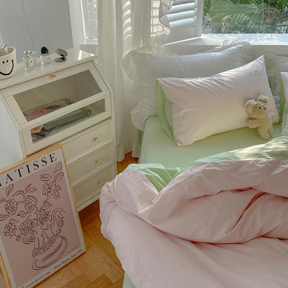 Ensemble de literie couleur Morandi tonifié Floroux