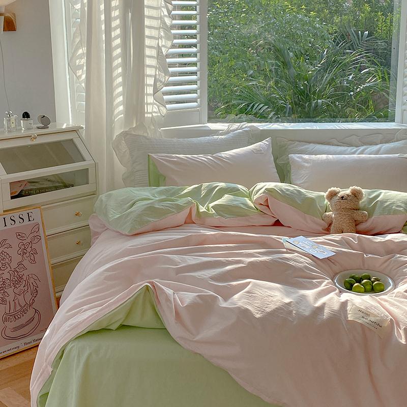 Ensemble de literie couleur Morandi tonifié Floroux