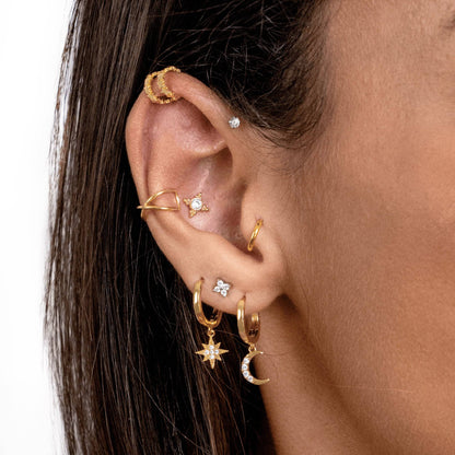 Boucles d'oreilles en forme de lune et d'étoiles envoûtantes - Cosmica