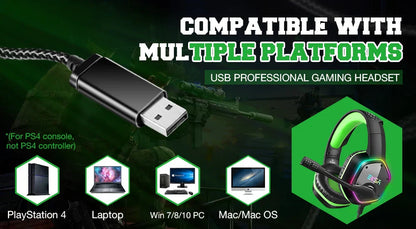 EKSA E1000 Casque Gaming Filaire avec Micro - TWS Réduction de Bruit HiFi Stéréo Surround 7.1 Casque Dynamique