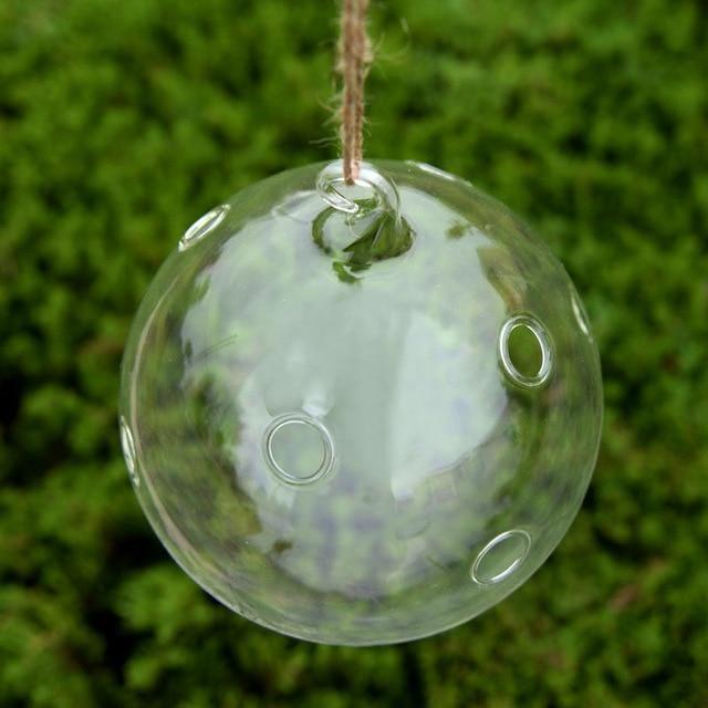 Floroux Hanging Glass Terrarium Vase | Decorative Glass Ball | Plant Container for Home & Office