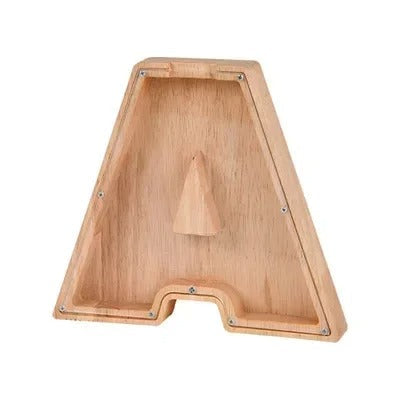 Tirelire avec lettres en bois - Économie - personnalisable - stockage sécurisé
