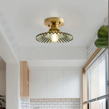 RetroRib™ – Vintage Ribbed Glass Ceiling Light