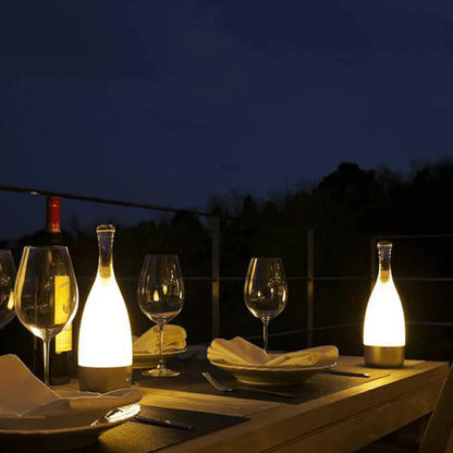 Floroux Decorative Rechargeable Night Lamp | Wine Bottle Design | Ambient LED Lighting | Wireless
