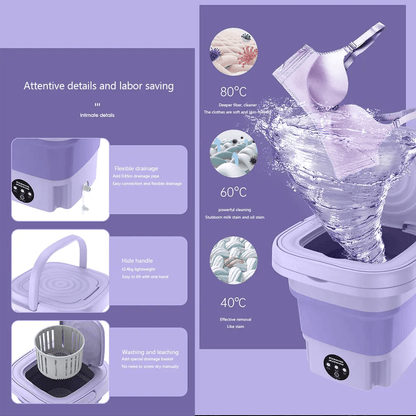 CleanEase - Machine à laver portable pliable
