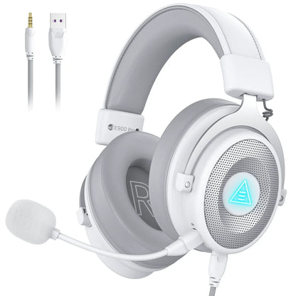 EKSA E900 Pro Casque de jeux câblé avec microphone - TWS Réduction de bruit HiFi Stéréo Surround 7.1 Casque dynamique