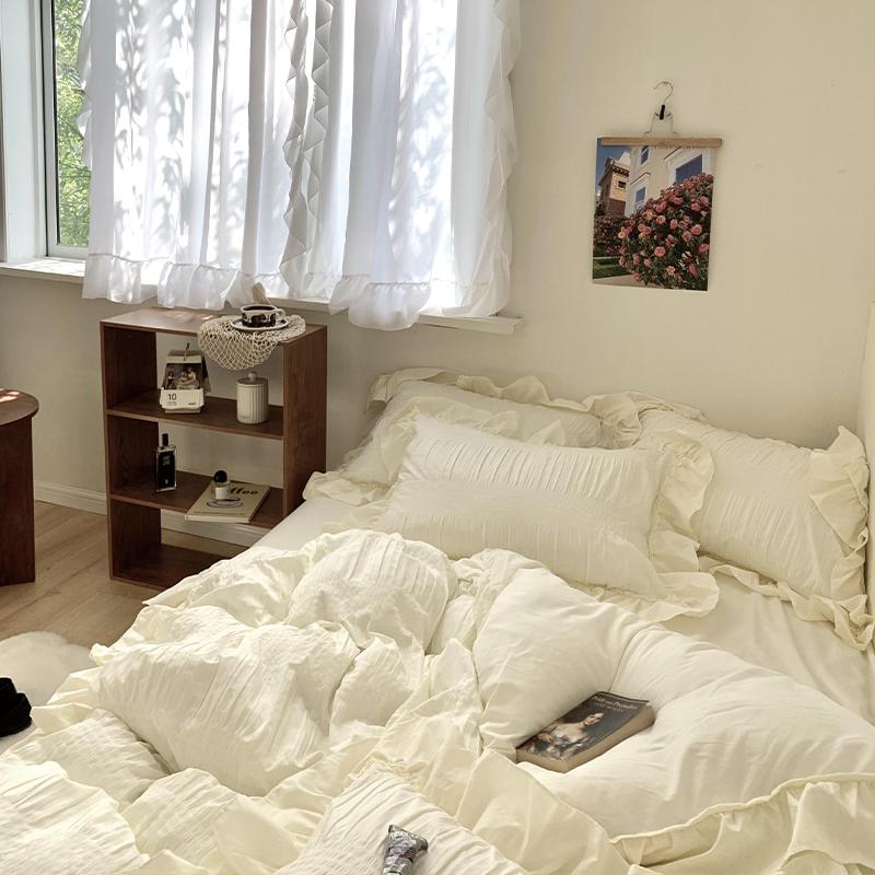 Floroux Ensemble de literie en volants doux