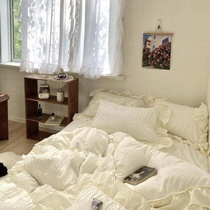 Floroux Ensemble de literie en volants doux