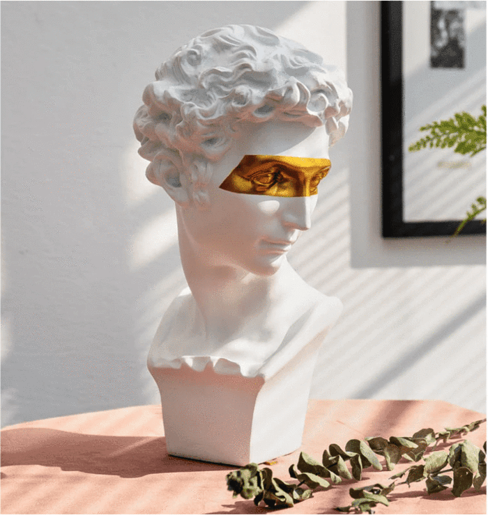 Floroux Bust with Golden Accent | Classic Sculpture | Exclusive Home Decor