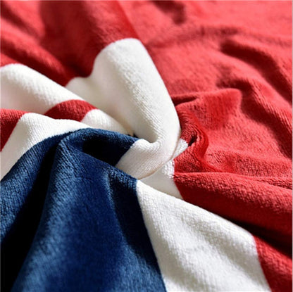 Floroux Couverture en flanelle Sherpa | Couverture douce avec drapeau américain | Doux & Chaud