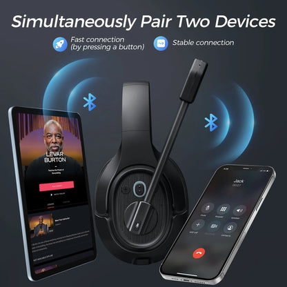 EKSA H1 Casque Gaming Bluetooth 5.0 Sans Fil Avec Micro - TWS Annulation de Bruit HiFi Stéréo Dynamique