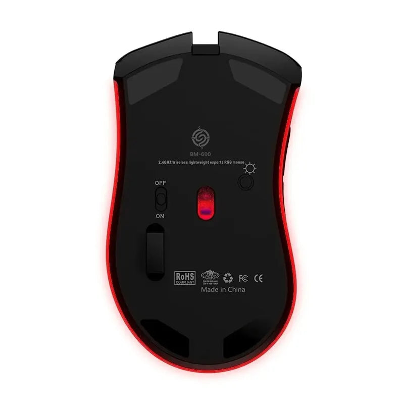 BM600 Souris de Jeu Sans Fil 2.4G - Souris Ergonomique Rechargeable 3200Dpi Pour Ordinateur Portable & PC Gamer