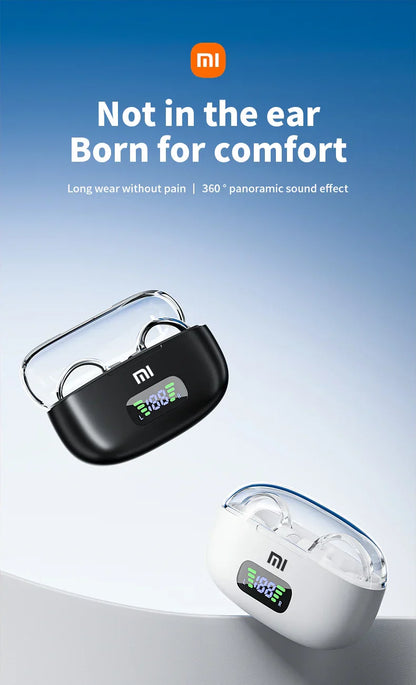 Écouteurs sans fil Bluetooth Xiaomi Mijia S39 avec clip d'oreille - avec affichage LED - réduction de bruit ANC TWS audio stéréo HiFi écouteurs écouteurs