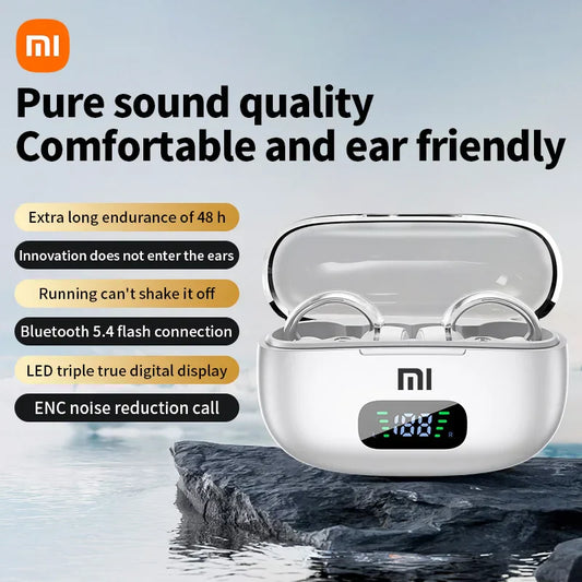 Écouteurs sans fil Bluetooth Xiaomi Mijia S39 avec clip d'oreille - avec affichage LED - réduction de bruit ANC TWS audio stéréo HiFi écouteurs écouteurs