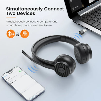 EKSA H16 Casque sans fil Bluetooth 5.2 avec micro - TWS Annulation de bruit HiFi Stéréo Dynamique