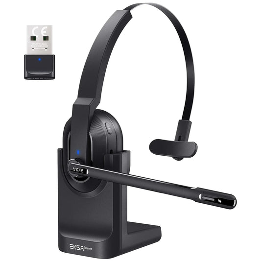 EKSA H5 Casque Sans Fil Bluetooth 5.0 avec Micro - TWS Réduction de Bruit HiFi Stéréo Casque Dynamique avec Support
