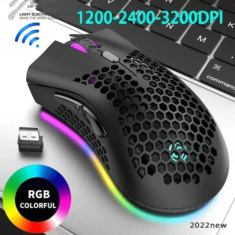 BM600 Souris de Jeu Sans Fil 2.4G - Souris Ergonomique Rechargeable 3200Dpi Pour Ordinateur Portable & PC Gamer