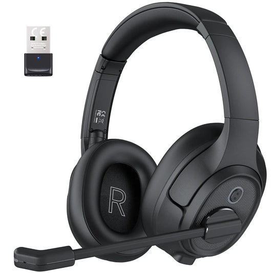 EKSA H6 Casque de jeu Bluetooth sans fil avec microphone - TWS Réduction de bruit HiFi Stéréo Casque dynamique