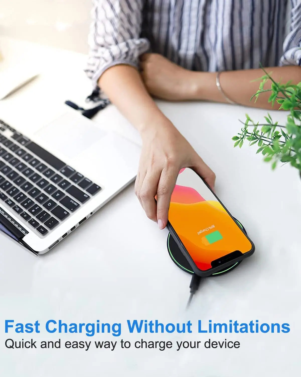 100W Pad de Chargement Magnétique Qi Sans Fil Rapide pour iPhone Samsung & Android