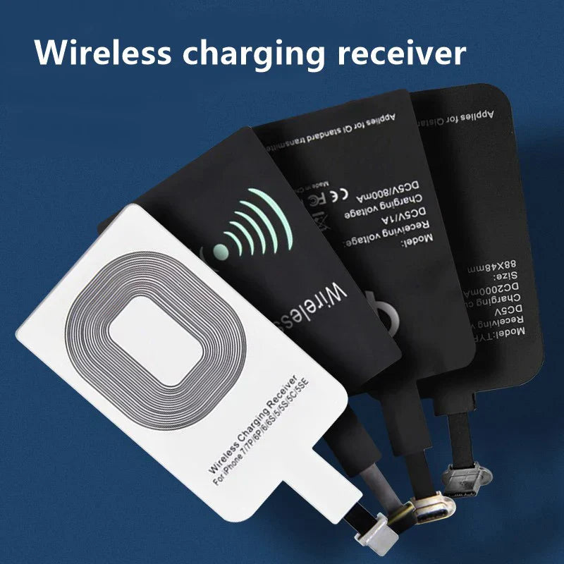 Chargeur sans fil Qi Récepteur - Adaptateur de charge Type C / Micro USB / iOS Lightning