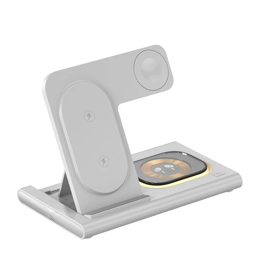 30W 3en1 Support de Chargement SANS FIL Qi Rapide pour Samsung - Chargeur Pliable pour Livraison de puissance PD Téléphone Montre Écouteurs