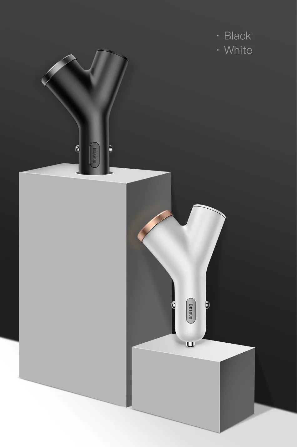 Baseus 40W 2-Port Charge Rapide Prise de Voiture - USB A Alimentation Livraison PD Chargeur de Téléphone Plug