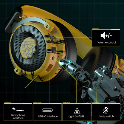 EKSA E900 Pro Casque de jeux câblé avec microphone - TWS Réduction de bruit HiFi Stéréo Surround 7.1 Casque dynamique