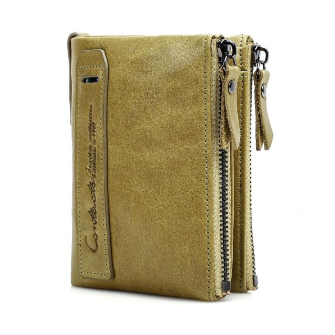 CompactWallet - portefeuille élégante à double fermeture éclair