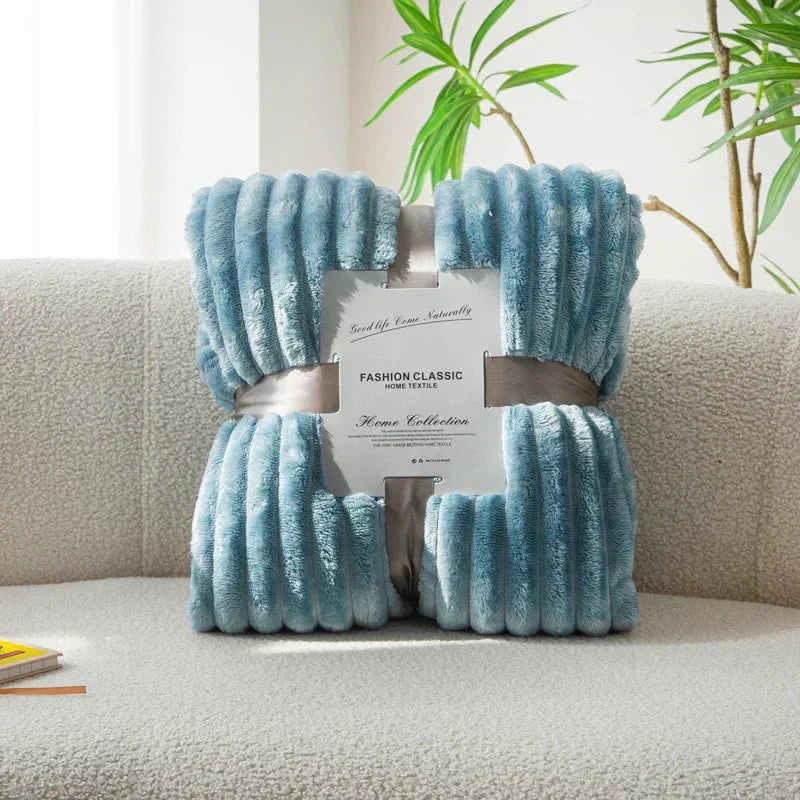 CozyChic - Luxe Flanel Couverture avec Bandes Larges
