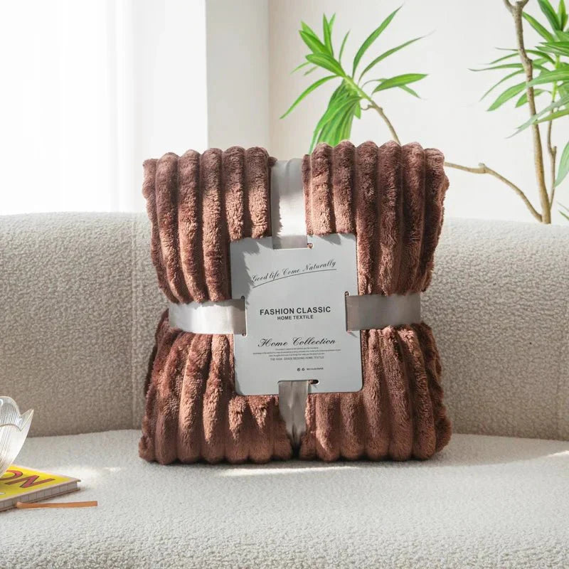 CozyChic - Luxe Flanel Couverture avec Bandes Larges