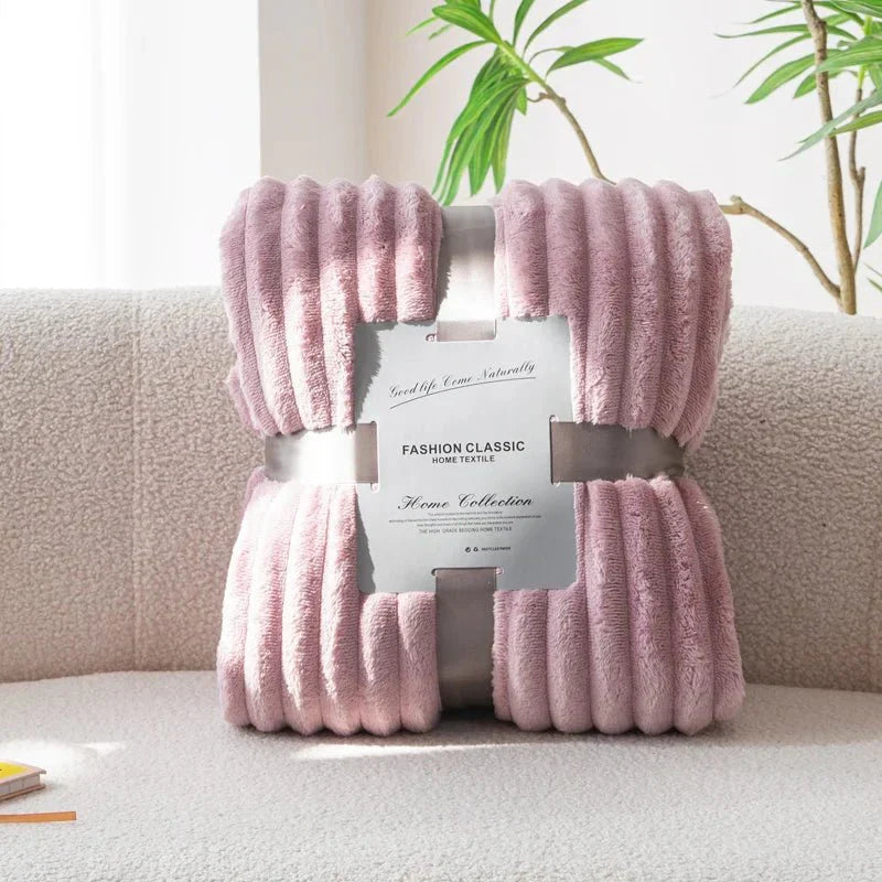 CozyChic - Luxe Flanel Couverture avec Bandes Larges