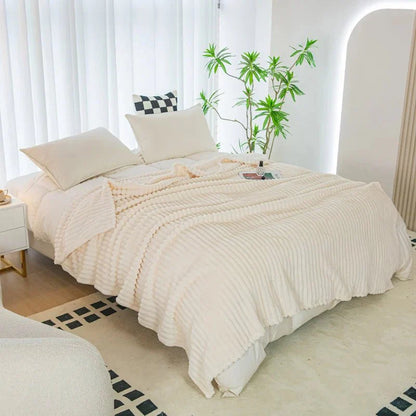 CozyChic - Luxe Flanel Couverture avec Bandes Larges