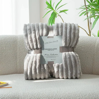 CozyChic - Luxe Flanel Couverture avec Larges Bandes