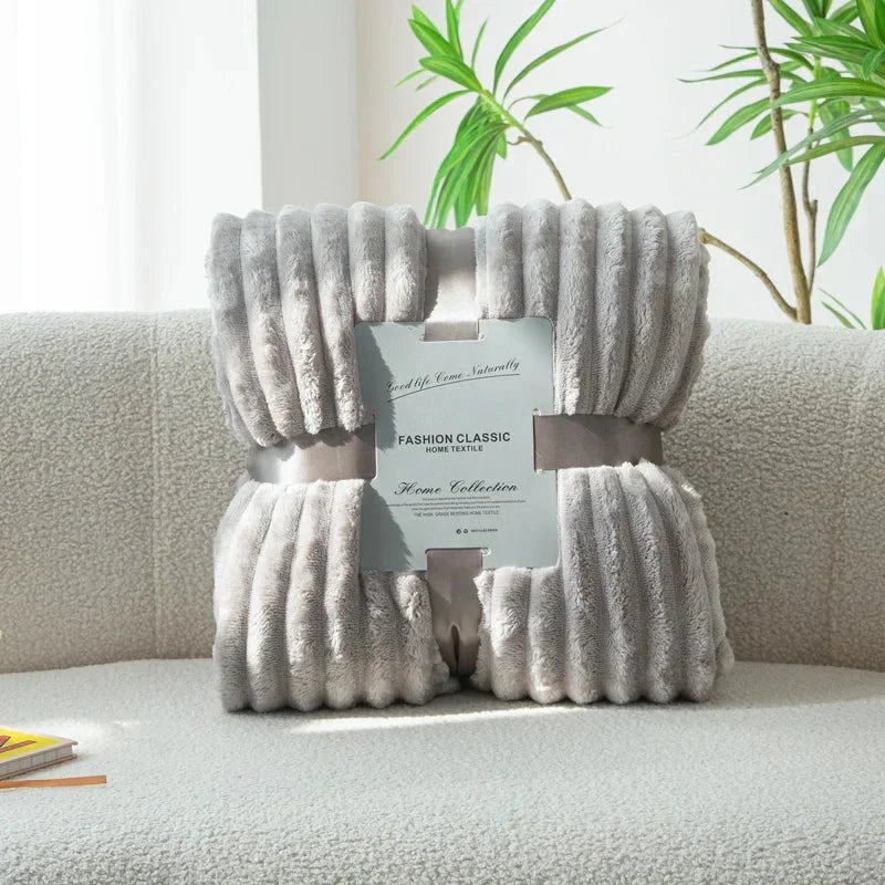 CozyChic - Luxe Flanel Couverture avec Bandes Larges