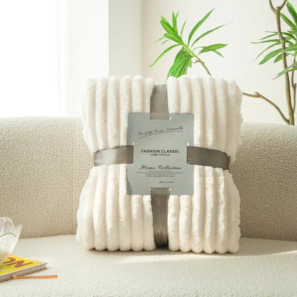 CozyFlanel - Luxe Douce Couverture avec Rayures Larges